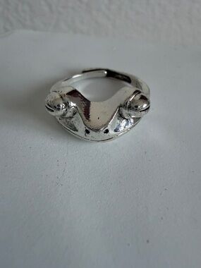 Sterling Silver 925 Frog Face Wrap Ring - Women Jewelry